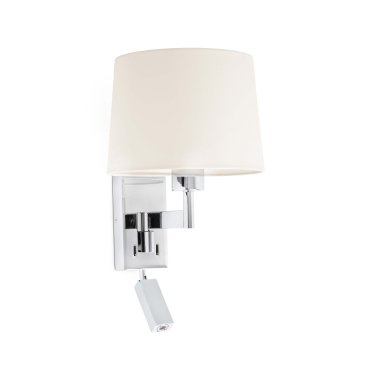 Faro Artis - applique murale avec interrupteur - 21,5 x 19 x 16 cm - 1W LED inclus - blanc et chrome