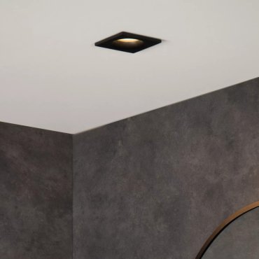 Lucide Ziva - spot encastrable - 85 x 85 mm, Ø 75 mm encastrable - IP44 - noir