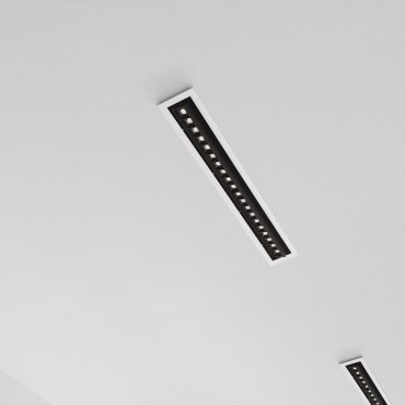 Nova Luce Cantia - spot à encastrer - 59,4 x 8,2 cm - 576 x 72 mm taille d'encastrement - 30W LED inclus - noir - blanc chaud