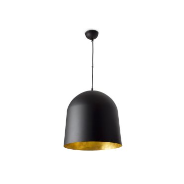 Faro Crater - lampe suspendue - Ø 45,5 x 49 cm - noir et or