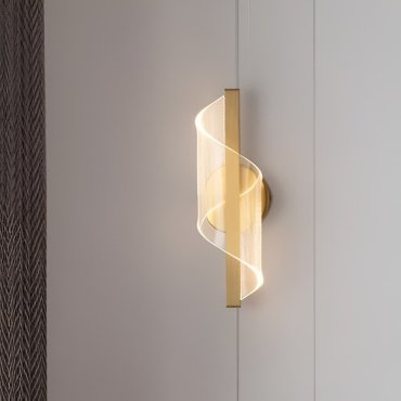 Nova Luce Valentin - applique murale - 11 x 33 x 13 cm - 9W LED inclus - laiton doré