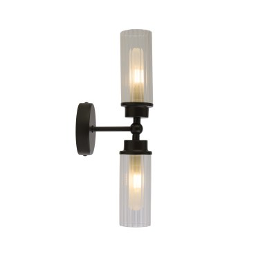 Searchlight Imperial - applique murale - 10 x 37 cm - IP44 - noir mat et transparent