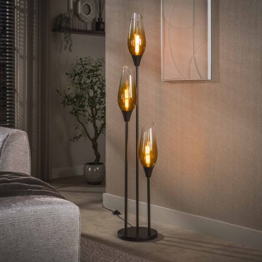 Vico Cocoon - lampadaire - Ø 35 x 168 cm - brun sienne et transparent
