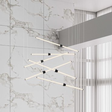 Nova Luce Stalactite - lampe suspendue - Ø 150 x 250 cm - 79W dimmable LED inclus - noir sablé