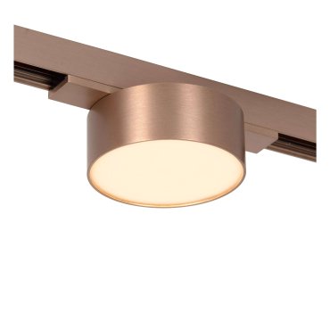 Lucide Linial Fixt - système de rails magnétiques - spot sur rail - Ø 7,4 x 4,5 cm - LED 6W incl. - Fonction de gradation et couleur de lumière réglable via l'application - champagne