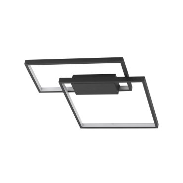 Nova Luce Porto - plafonnier - 45 x 45 x 4 cm - 30W LED dimmable inclus - noir sable