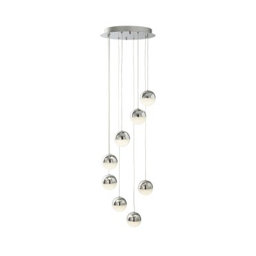 Searchlight Marbles - lampe suspendue - Ø 35 x 155 cm - 8 x 5W LED dimmable inclus - chrome