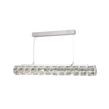 Searchlight Remy - lampe suspendue - 91 x 11 x 150 cm - 32W dimmable LED inclus - chrome et transparent