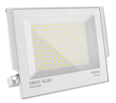 Century Italia Sirio Slim - projecteur - 27 x 2,9 x 23 cm - 100W LED inclus - 4000K - IP66 - blanc