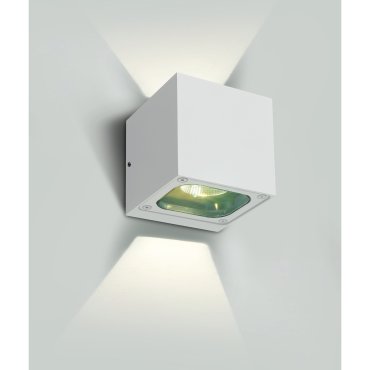 ONE Light Cube Wall Lights Up &amp; Down - appliques murales d'extérieur - 10 x 10 x 10 cm - 6W LED inclus - IP65 - blanc