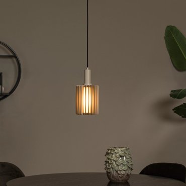 Lucide Lambres - lampe suspendue - Ø 15 x 164 cm - taupe
