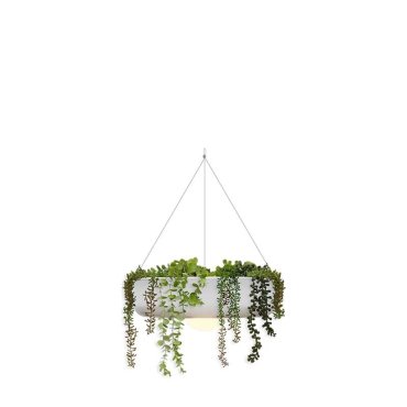 New Garden Elba 39 - lampe suspendue rechargeable avec télécommande - Ø 39 x 10 cm - LED dimmable inclus - IP54 - blanc
