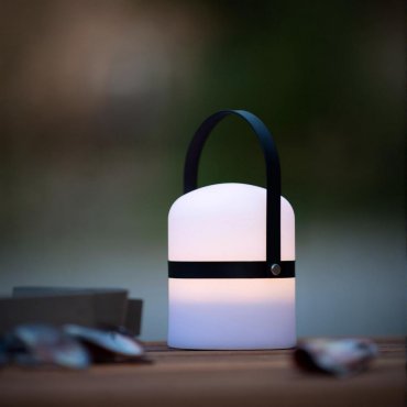 Lucide Little Joe - lampe de table d'extérieur - Ø 10 x 18,5 cm - gradateur à 3 niveaux - 3W LED inclus - IP44 - noir