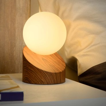 Lucide Len - lampe à poser - 16 cm - bois et opale