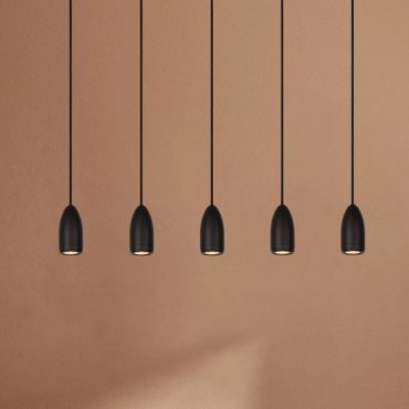 Lucide Evora 5L - lampe suspendue - 80 x 8 x 150 cm - noir