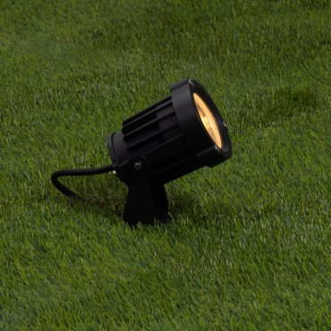 Nova Luce Quick – spot de sol sur piquet - Ø 8 x 14 cm - 13W LED inclus - IP65 - noir sablé