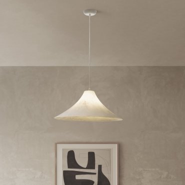 Nova Luce Oket - lampe suspendue - Ø 65 x 200 cm - blanc sablé