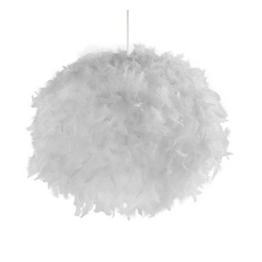 Searchlight Feather - abat-jour - Ø 50 x 33 - blanc