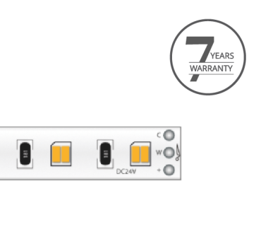Klus Bande LED - largeur 0,8cm, longueur 500cm - 24Vdc - dimmable - 19,2W LED par mètre - 120 LED par mètre - IP20 - 2700-6500K