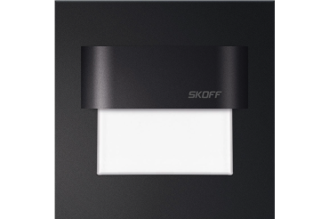 Skoff Tango LED - applique encastrée - 73 x 73 mm, s'intègre dans un boîtier d'encastrement de 60 mm - noir - 230V - 3000K
