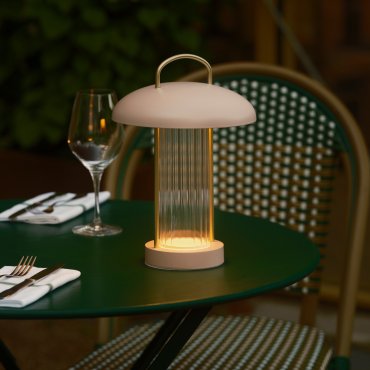 Nordlux Mirano - lampe de table portable avec batterie rechargeable - Ø 20 x 29 cm - fonction Moodmaker à 3 niveaux - 3W LED inclus - rose poudré