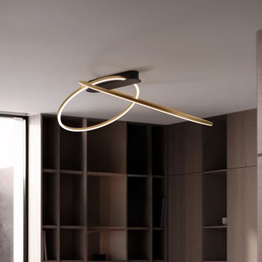 Nova Luce Kiklos - plafonnier - Ø 72 x 30 cm - 42W dimmable LED inclus - laiton doré