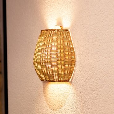 New Garden Saona - applique murale d'extérieur avec source lumineuse rechargeable et télécommande - 9W dimmable LED inclus - 21 x 11,5 x 23 cm - IP54 - brun