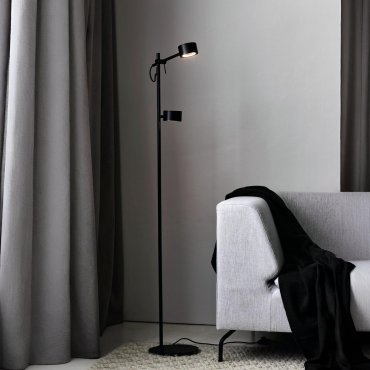 Nordlux Clyde - lampadaire - 138 cm - 3 niveaux de gradation - 2 x 5,5W LED inclus - noir