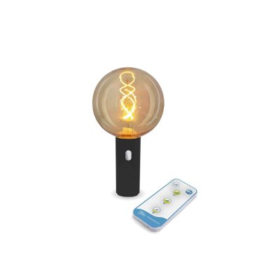 New Garden Edy - source lumineuse portable rechargeable avec télécommande - Ø12 x 23 cm - 3W dimmable LED inclus - IP54 - noir