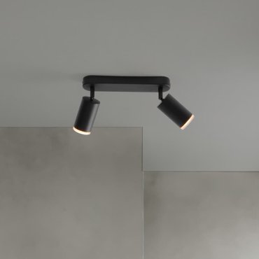 Nova Luce Mao - spot en saillie 2L - 5,5 x 16,5 x 26 cm - IP44 - noir sablé
