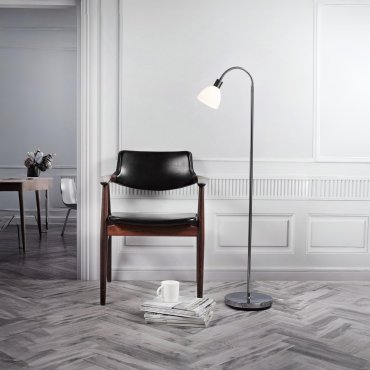 Nordlux Ray 12 - lampadaire - 155 cm - chrome et blanc opale