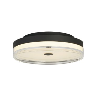 Searchlight Cyprus - plafonnier - Ø 40 x 11 cm - 29W LED dimmable inclus - noir et transparent