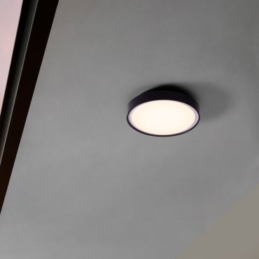 Nova Luce Sky - plafonnier extérieur - Ø 30 x 7,7 cm - 15W LED inclus - IP65 - noir sablé