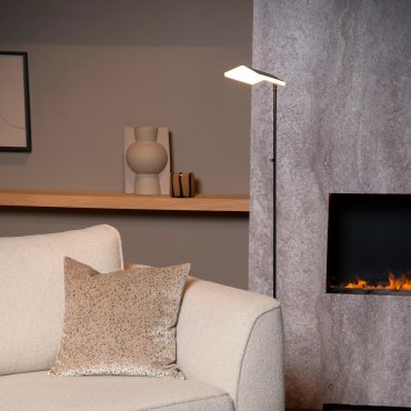 Lucide Aaron - lampadaire - 20 x 20 x 134 cm - 10W dim to warm LED inclus - noir