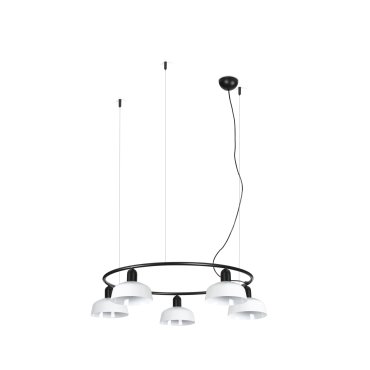 Faro Tatawin S - suspension - Ø 90 x 100 x 210 cm - noir satiné et blanc brillant