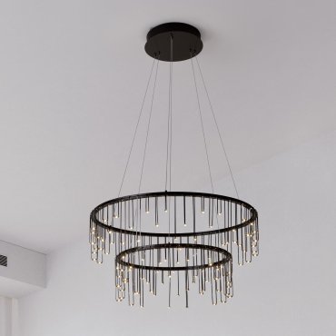 Nova Luce Stellar - lampe suspendue - Ø 65 x 150 cm - 41W dimmable LED inclus - noir chromé