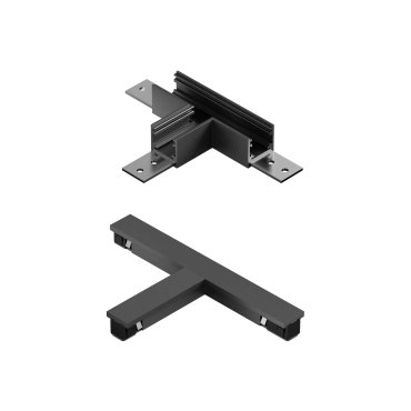 Lucide Linial - système de rails magnétiques - pièce de jonction en T &amp; connecteur électrique - 16 x 9 x 1,7 cm - noir chrome mat