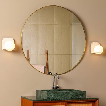 Lucide Davy - applique murale - 14 x 16 x 16,7 cm - IP44 - marbre blanc
