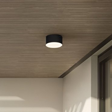 Nova Luce Judi - plafonnier - Ø 12 x 6 cm - 10W LED inclus - IP65 - noir