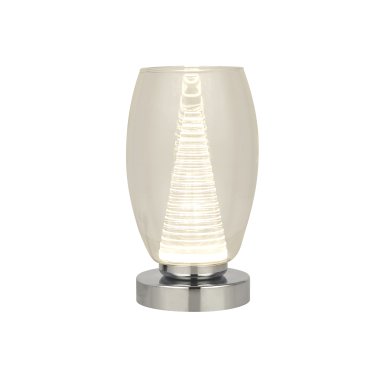 Searchlight Cyclone - lampe à poser - Ø 11,5 x 20,5 cm - 6W LED inclus - chrome et transparent