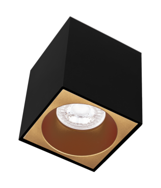 Century Italia Essenza Cube - spot de construction 1L - 9,6 x 9,6 x 10,2 cm - or et noir