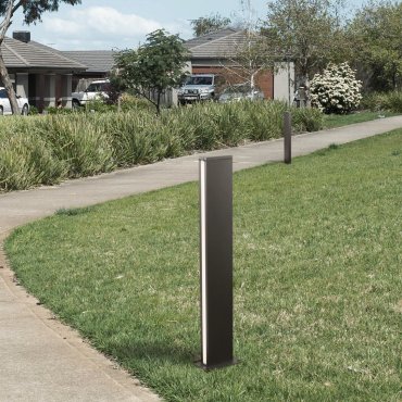 Nova Luce Sasso - poteau de jardin - 15 x 70 x 9,5 cm - 12W LED inclus - IP54 - anthracite foncé