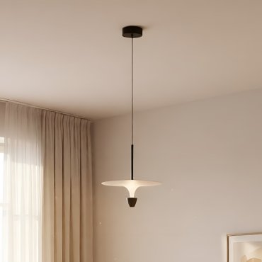 Nova Luce Luet - lampe suspendue - Ø 34 x 180 cm - 11W LED inclus - noir sablé et blanc
