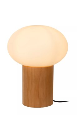 Lucide Birtle - lampe à poser - Ø 20 x 38 cm - bois clair
