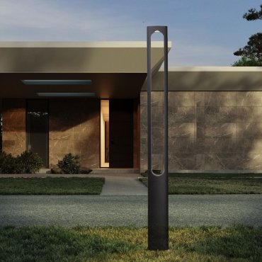 Nova Luce Eta - lampe de jardin - 23 x 200 x 12 cm - 21W LED inclus - IP65 - anthracite foncé