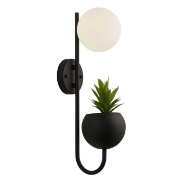 Searchlight Lunar - applique murale - 5 x 46 cm - noir et opale