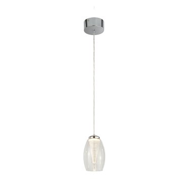Searchlight Cyclone - lampe suspendue - Ø 11,5 x 120 cm - 6W LED inclus - chrome et transparent