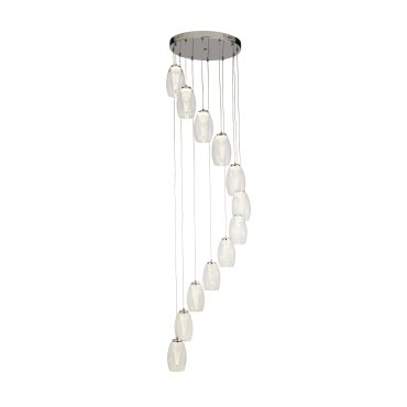 Searchlight Cyclone - lampe suspendue - Ø 52 x 200 cm - 63W LED dimmable inclus - chrome et transparent