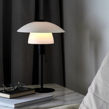Nordlux Verona - lampe à poser - Ø 27,5 x 40 cm - blanc opale et noir
