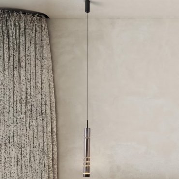 Nova Luce Bento - lampe suspendue - Ø 8 x 180 cm - 12W LED inclus - noir mat et gris fumé clair